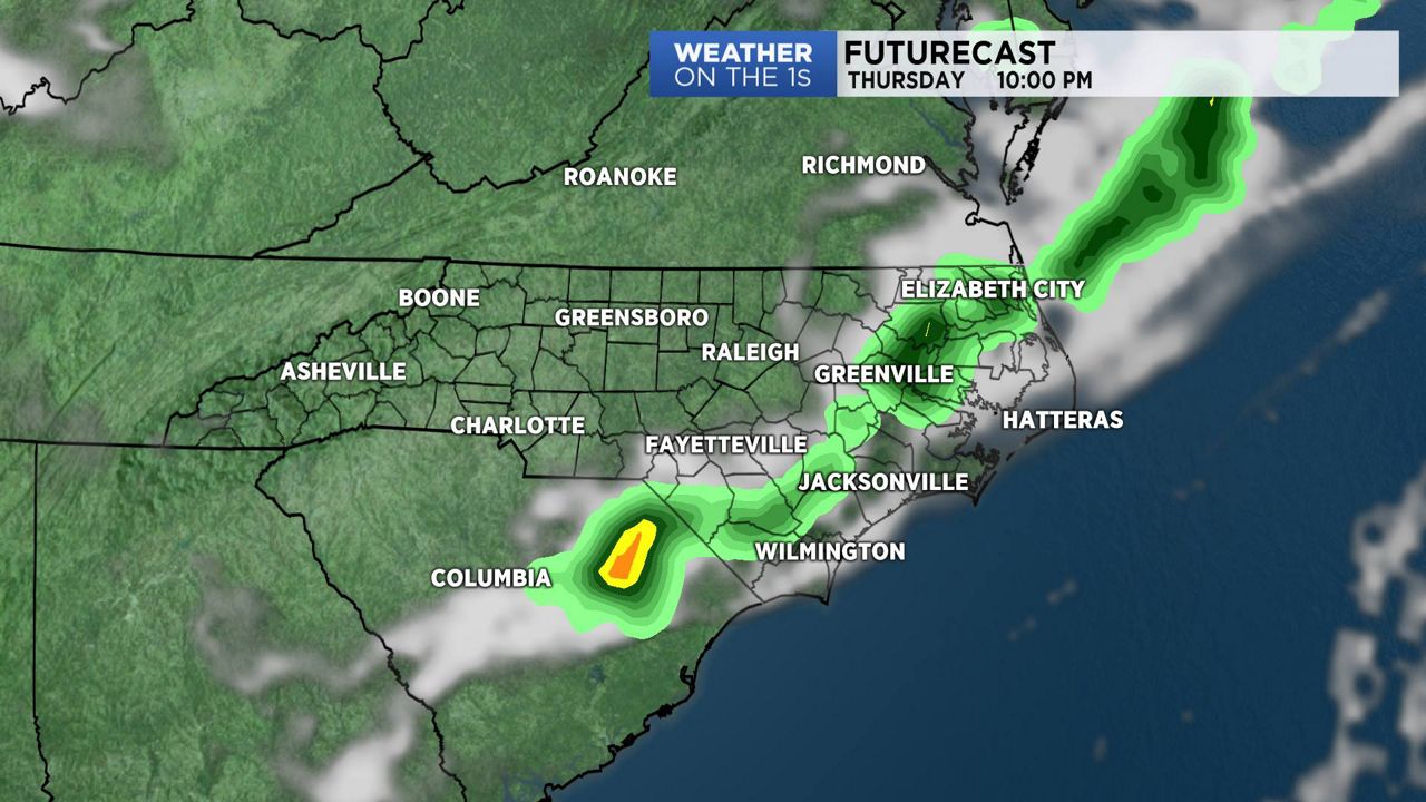A chance for evening showers on Thursday
