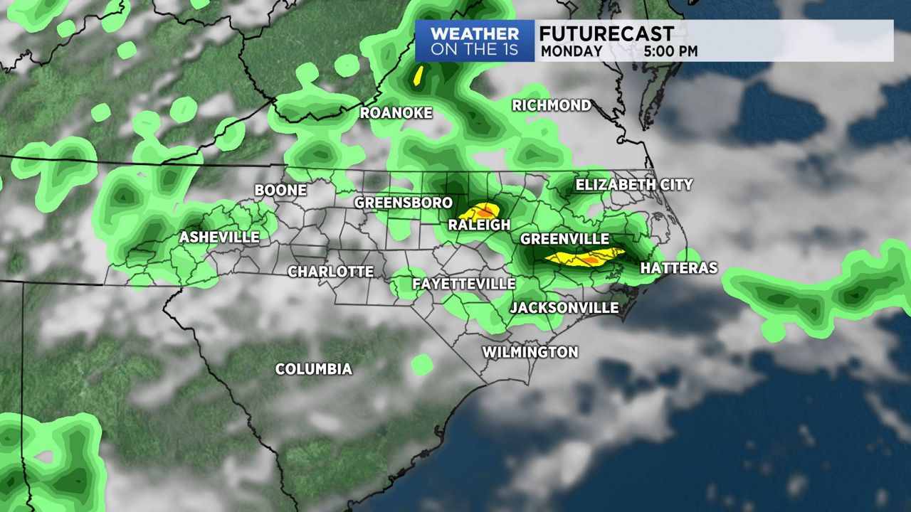 A better chance for showers on Monday