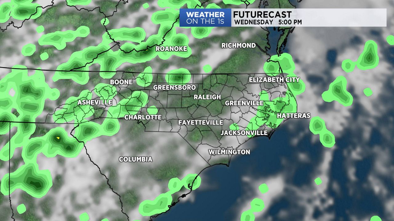 A few showers and storms on Wednesday