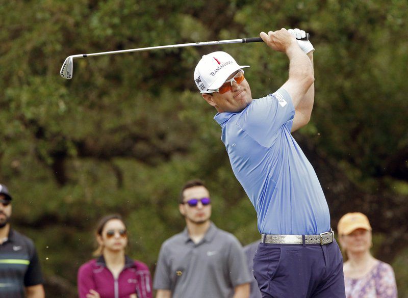 Zach Johnson (pictured) shared the lead with Andrew Landry after 54 holes of the Valero Texas Open.  (AP Photo/Michael Thomas)