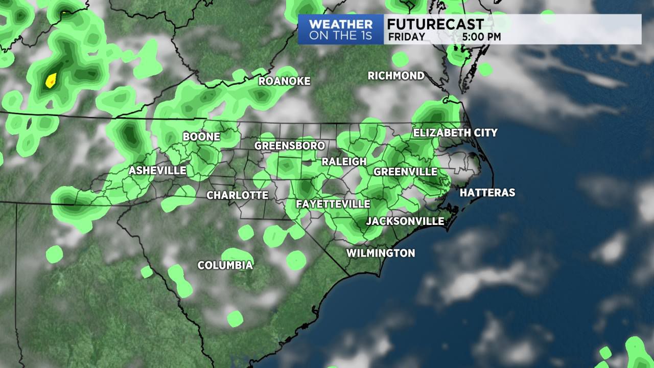 A better chance for showers and storms on Friday