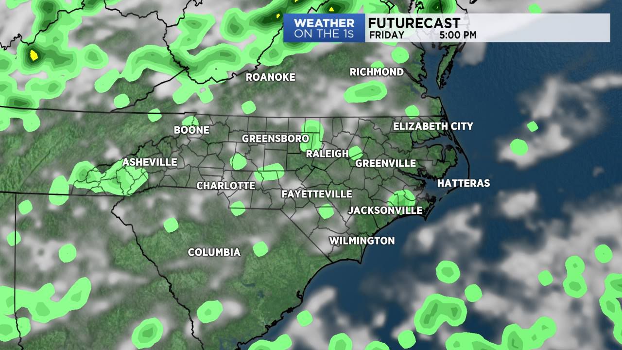 A few isolated storms on Friday