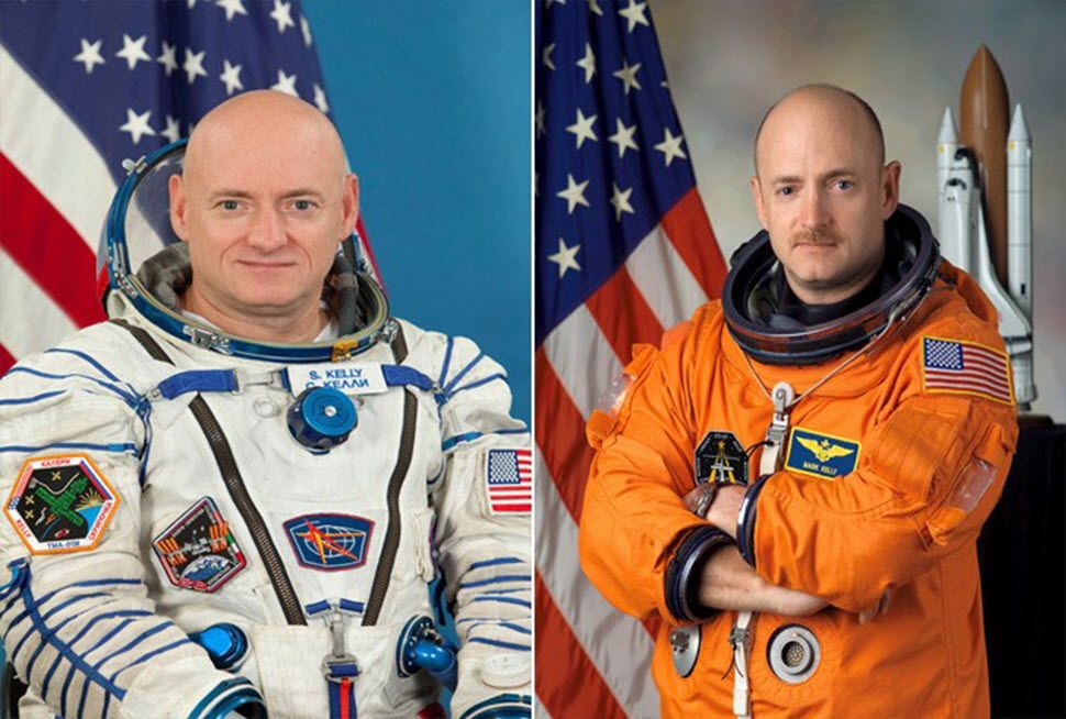 Twins Scott Kelly (left) and Mark Kelly (right) spent a year apart to study the impact of low gravity on people. Scott called the ISS home for a year in 2015, while Mark stayed home living a normal gravity bound existence. (PHOTO/NASA)