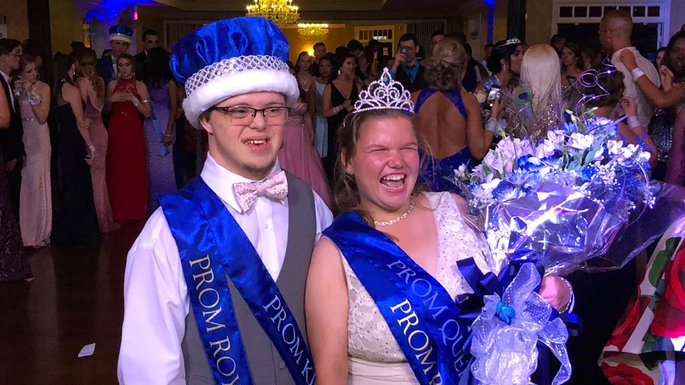 Prom King Jordan Heinrichs and Prom Queen Katelyn Ysbrand on their big night, crowned king and queen at Central High School's prom. (Photo: Central High School staff)