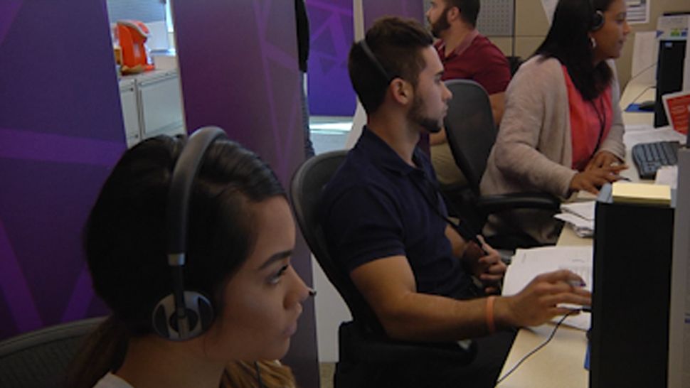 Workers undergoing training at a GTE Financial call center in Tampa, Fla., Friday, April 20, 2018. (Adria Iraheta, staff)