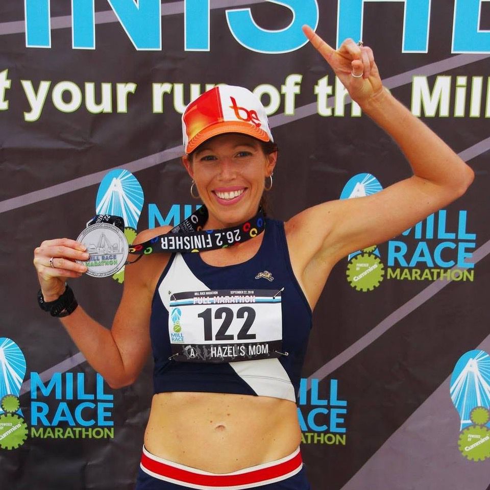 Laurah Turner poses for a picture after winning the Mill Race Marathon in 2018 (Photo courtesy of Laurah Turner)