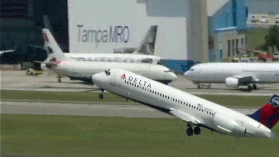 A Delta Airlines aircraft taking off from Tampa International Airport. Delta topped Wallethub's latest airline rankings survey for 'Most Reliable,' with the lowest rate of cancellations, mishandled bags, and denied boardings.