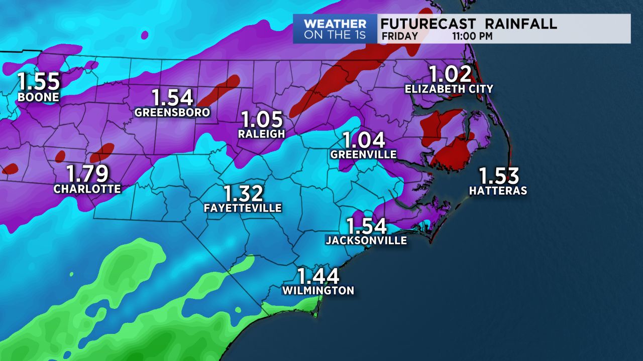 Lots of rain for the end of the workweek