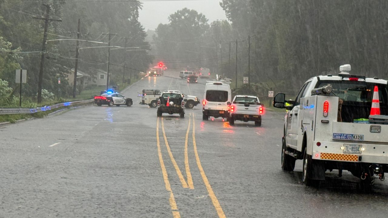 Heavy rain flooded roads across much of North Carolina Thursday, including in Gastonia. (Courtesy Gastonia Police Department)