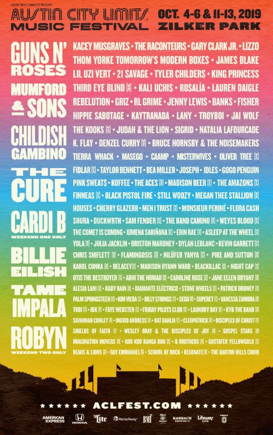 Guns N' Roses, Cardi B, The Cure Among ACL Headliners