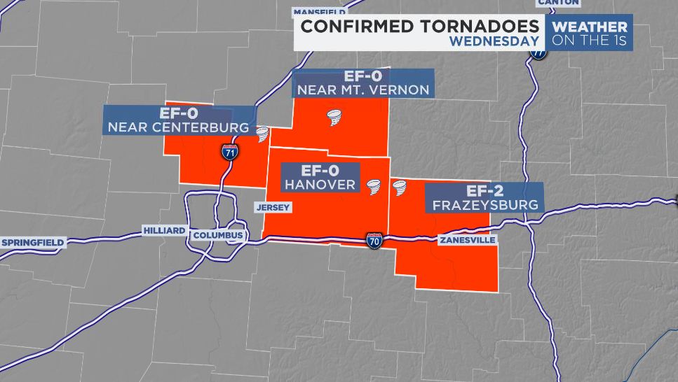 Confirmed tornadoes from NWS. (Spectrum News1/Eric Elwell)