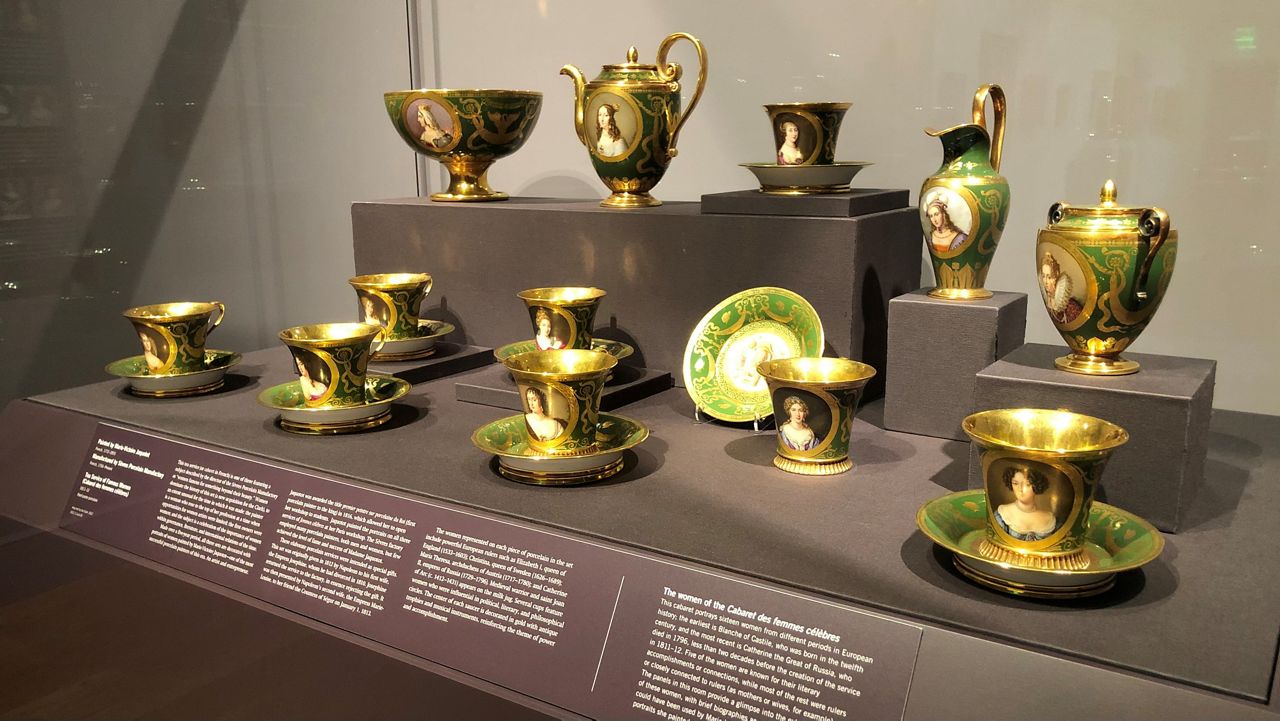 Tea set commissioned by Napoleon on the display at The Clark