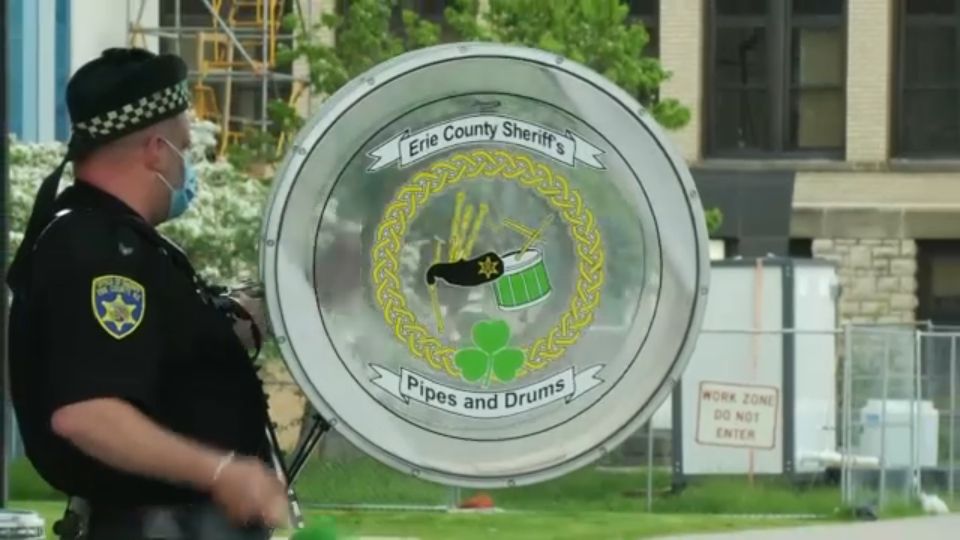Erie Co. Sheriff’s Office Pipes and Drums Plays for ECMC