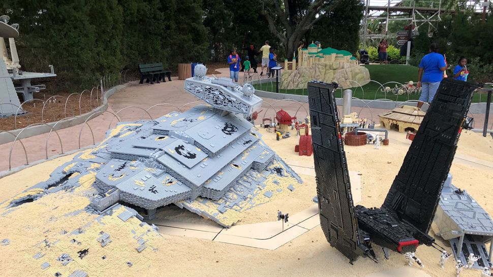 A shot of the battleship graveyard and Kylo Ren’s sleek black ship. (Virginia Johnson, staff)