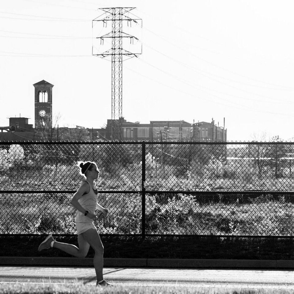 A photo of Amy Manning out for a solo run in a city setting. (Photo courtesy of Amy Manning)