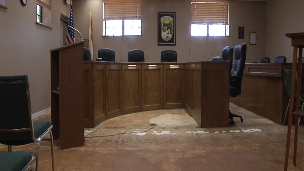 The Fort Meade City Commission chambers inside City Hall remain closed after mold was found in a picture hanging in the chambers last February. (Stephanie Claytor, staff)