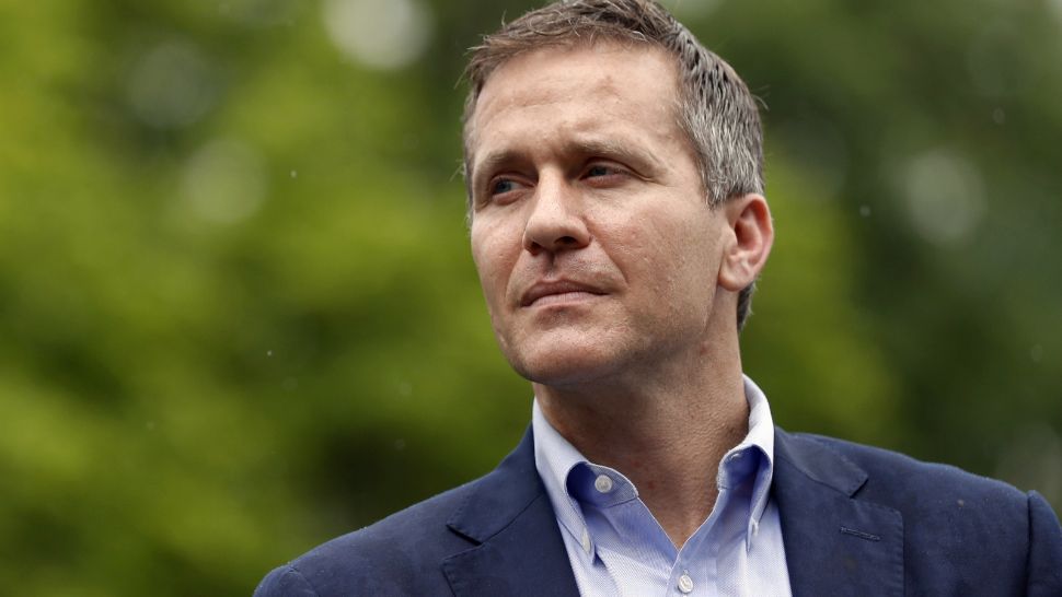 In this May 17, 2018 file photo, Missouri Gov. Eric Greitens looks on before speaking at an event near the capitol in Jefferson City, Mo. Greitens, a sometimes brash outsider whose unconventional resume as a Rhodes Scholar and Navy SEAL officer made him a rising star in Republican politics, abruptly announced his resignation Tuesday, May 29, 2018, after a scandal involving an affair with his former hairdresser led to a broader investigation by prosecutors and state legislators. (AP Photo/Jeff Roberson, File)