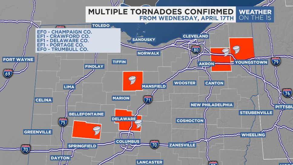 Tornadoes confirmed in Ohio on April 17, 2024 (Spectrum News1)