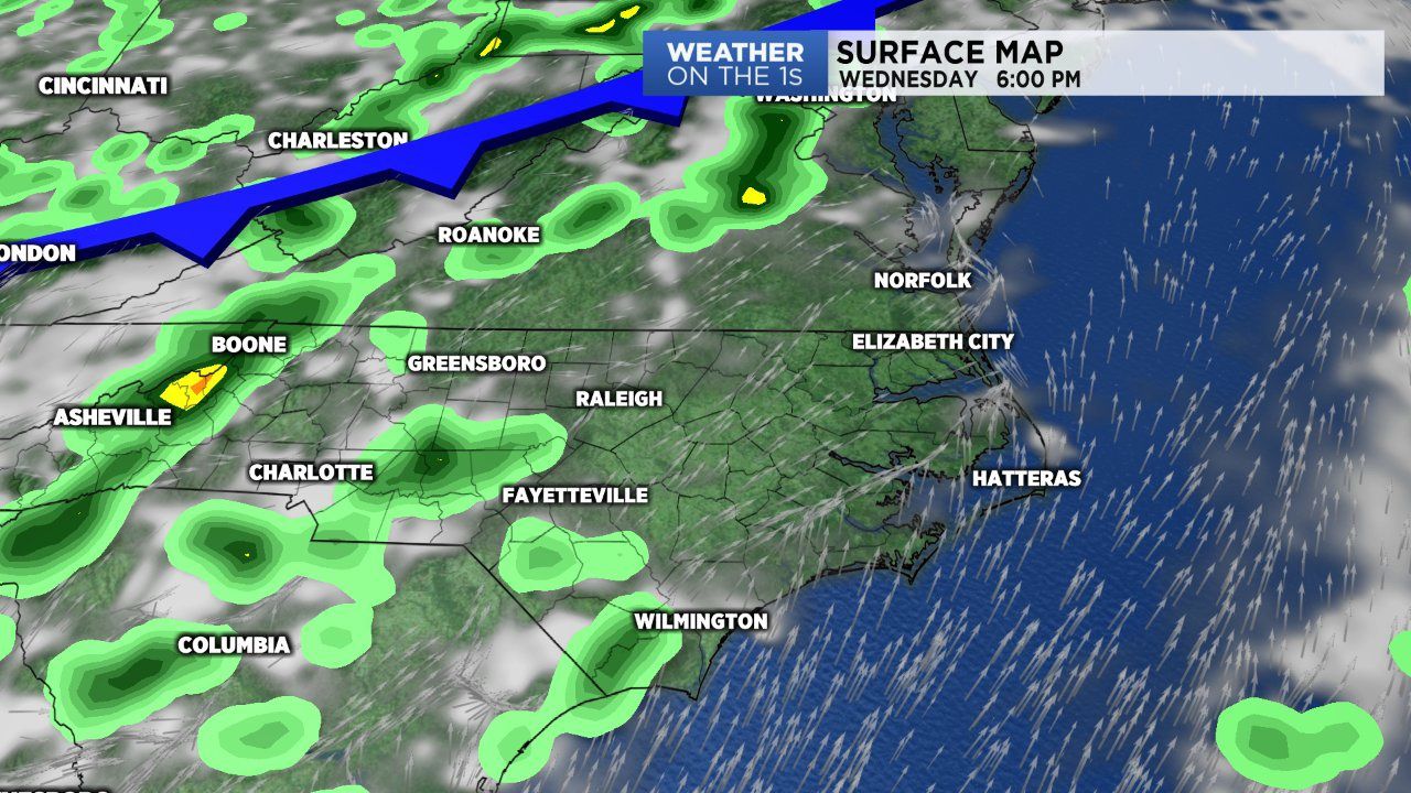 A new cold front is on the way and looks to hang around the Carolina for a couple days. This will keep rain in our forecast.