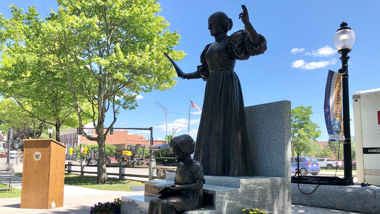 Adams unveils statue of Susan B. Anthony