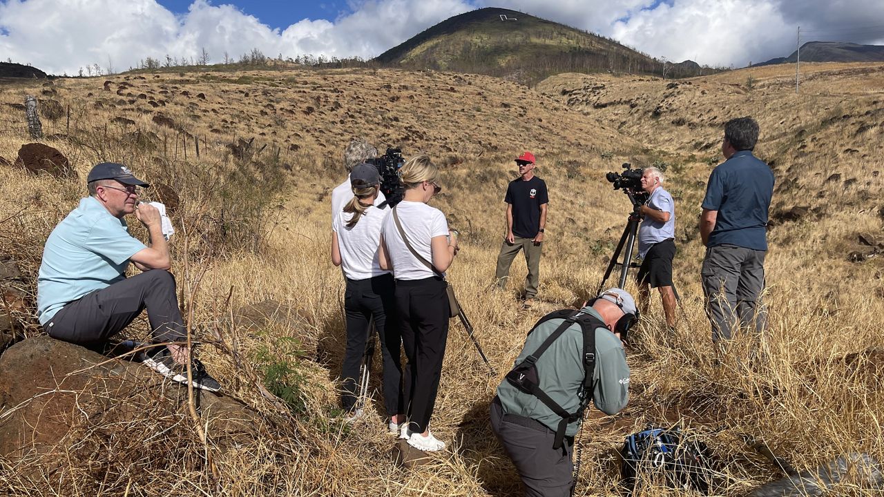 Michael Walker, State Protection Forester with the DLNR Division of Forestry and Wildlife, interviewed by "60 Minutes" on Oct. 4. (Photo courtesy of the Department of Land and Natural Resources)