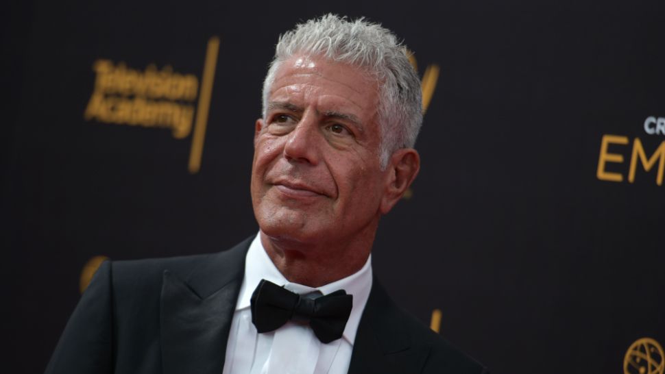Anthony Bourdain arrives at night two of the Creative Arts Emmy Awards at the Microsoft Theater on Sunday, Sept. 11, 2016, in Los Angeles. (Photo by Richard Shotwell/Invision/AP)