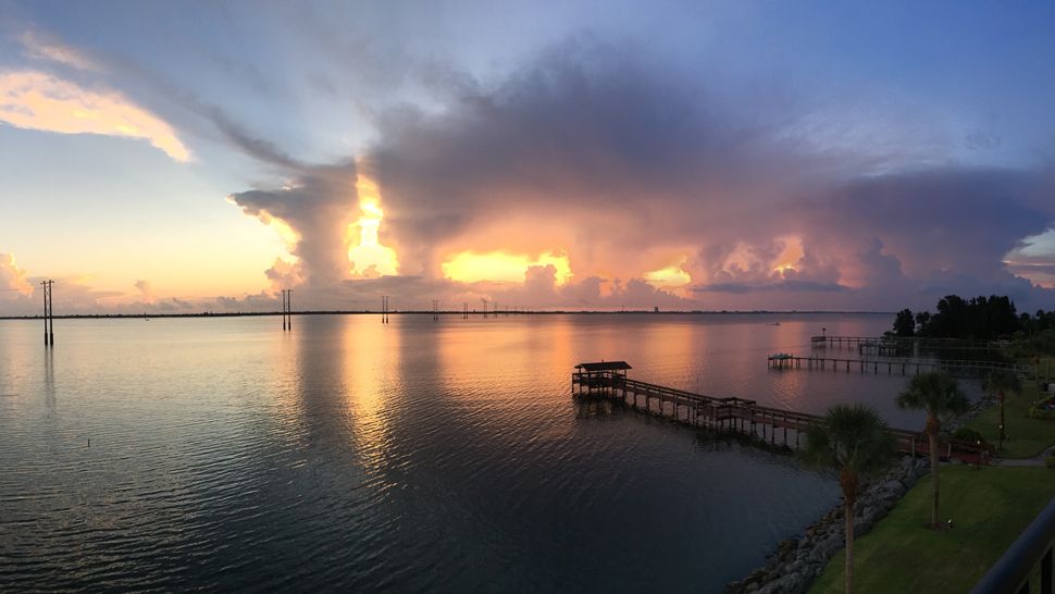 Sent to us with the Spectrum News 13 app: A storm was seen off in the distance over Melbourne Beach on Saturday, July 20, 2019. (Photo courtesy of Julie E., viewer)
