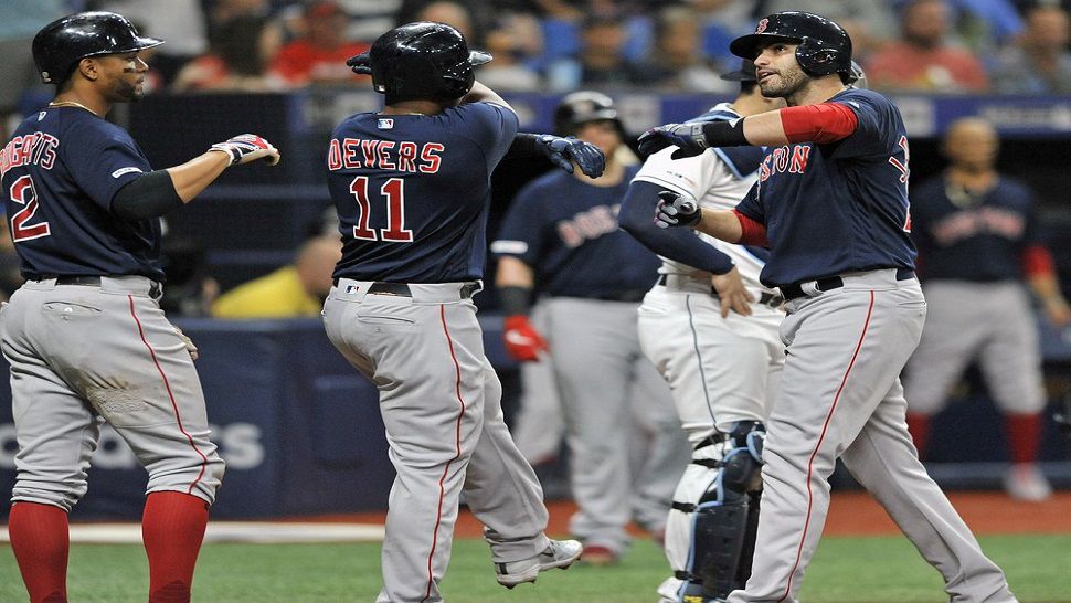 J.D. Martinez hits walk-off double as Boston Red Sox come back to beat  Rays, 6-5, in 12 innings 