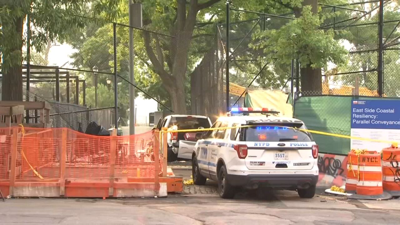 A Ford F-150 pickup truck reportedly drove onto the sidewalk at Corlears Hook Park striking a crowd that was gathered to celebrate the Fourth of July. (Spectrum News NY1)