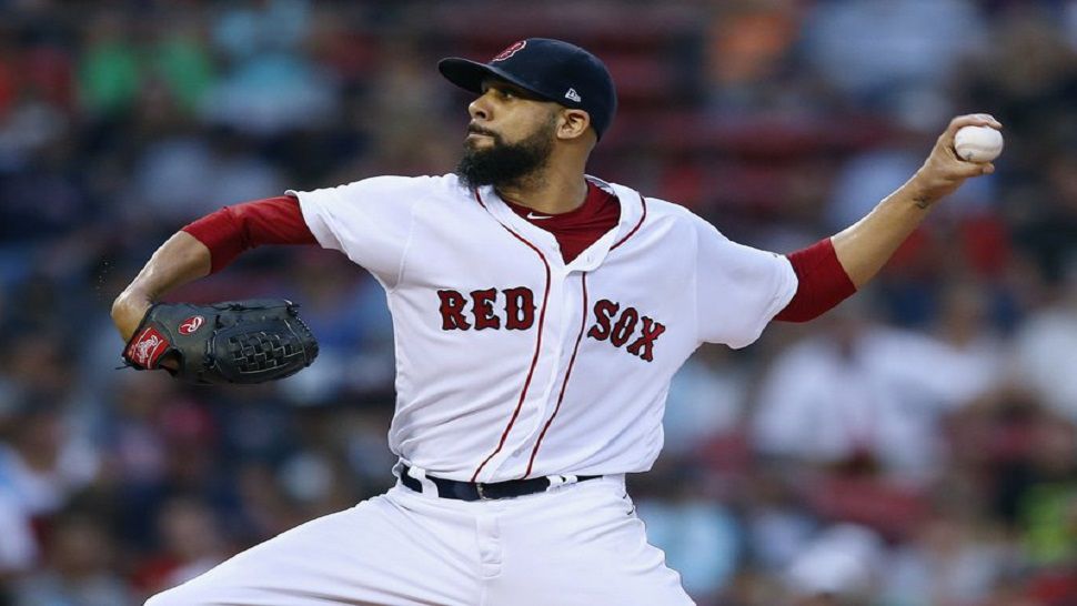 Red Sox pitcher David Price on the mound during the first inning of Boston's 5-2 win over the Rays.  The former Tampa Bay lefty pitched seven innings and allowed just two runs. (AP Photo/Michael Dwyer)