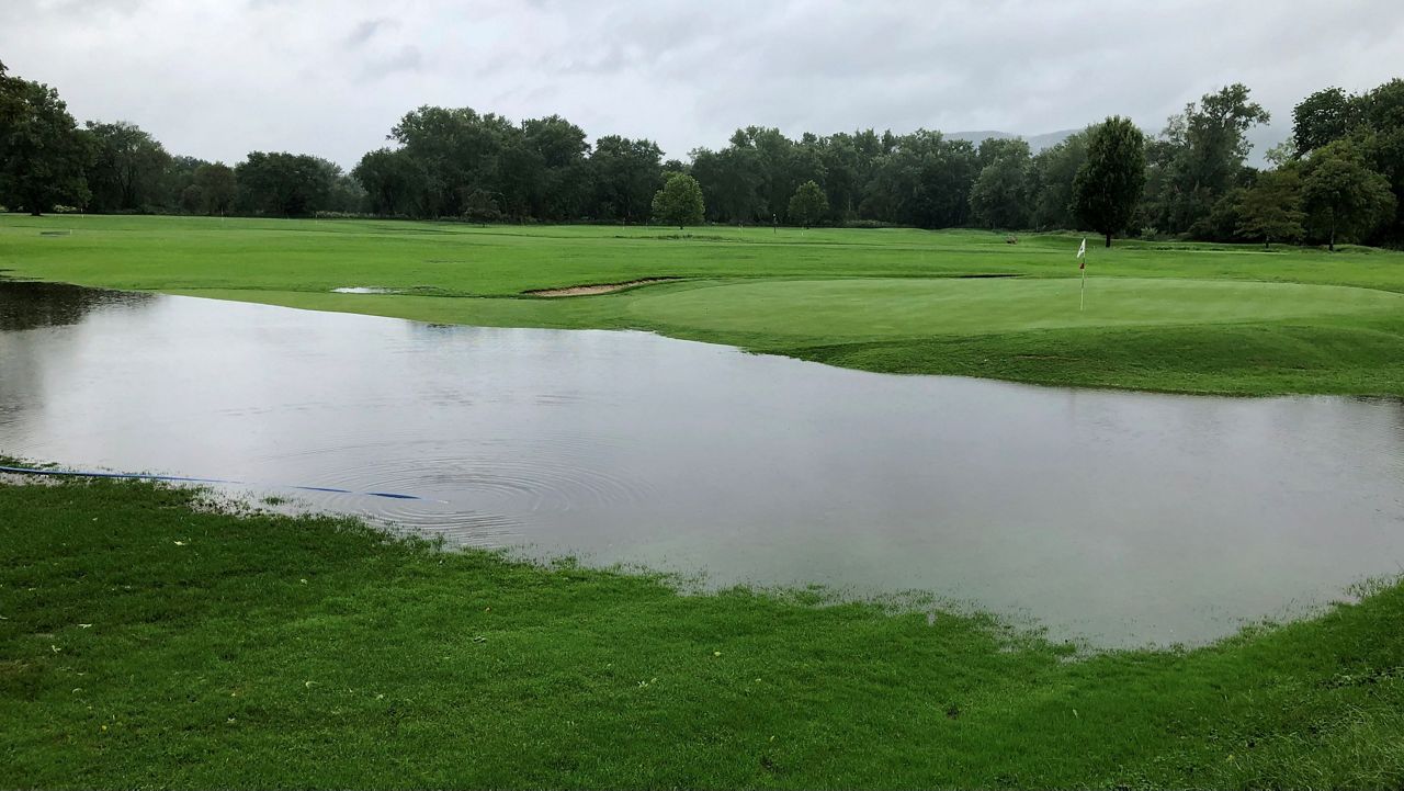 Stockbridge Golf Club floods as rain from Henri continues