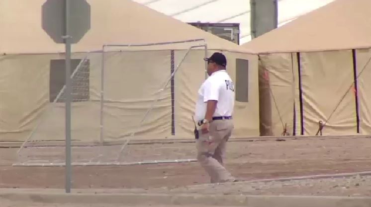 An officer on patrol in Tornillo (Spectrum News footage)