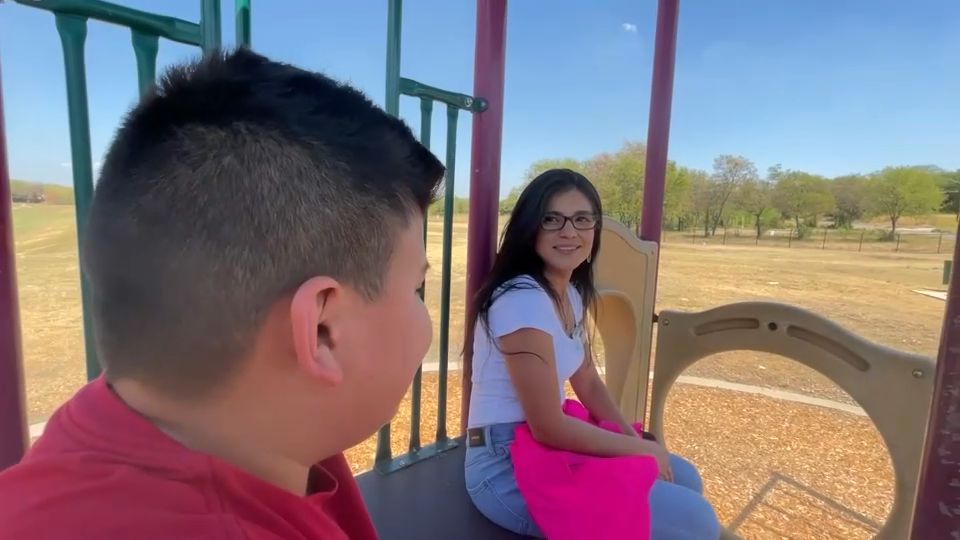 Two children on a playground