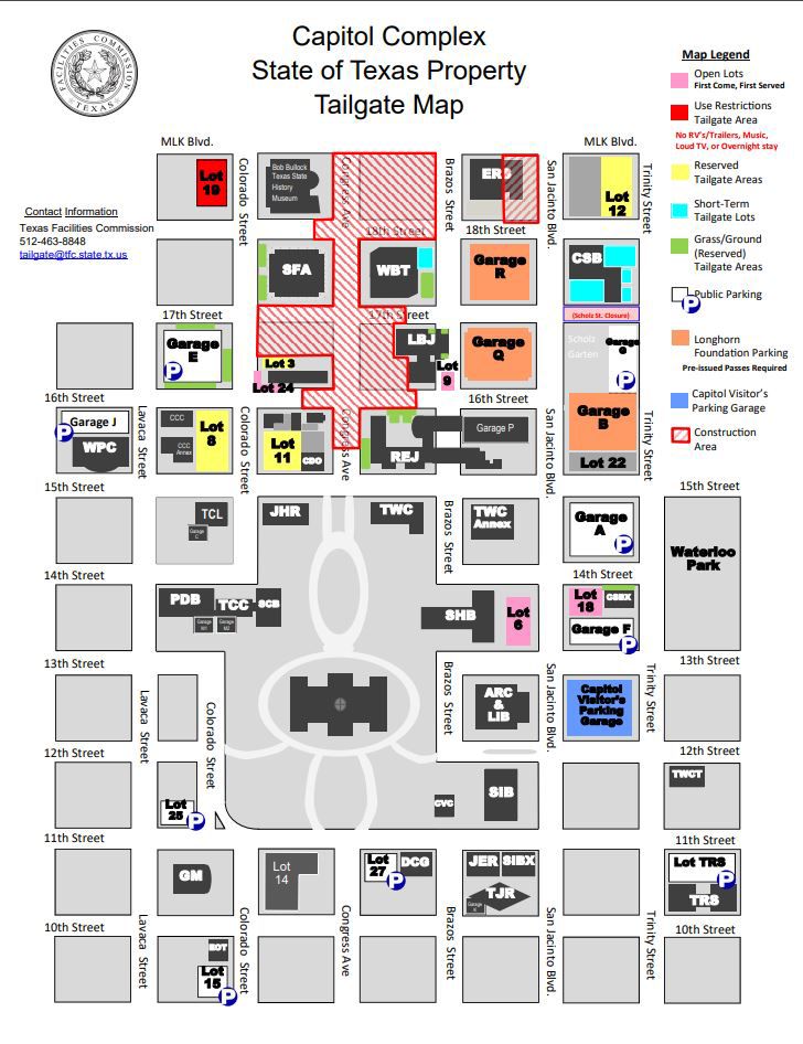 texas capitol building map