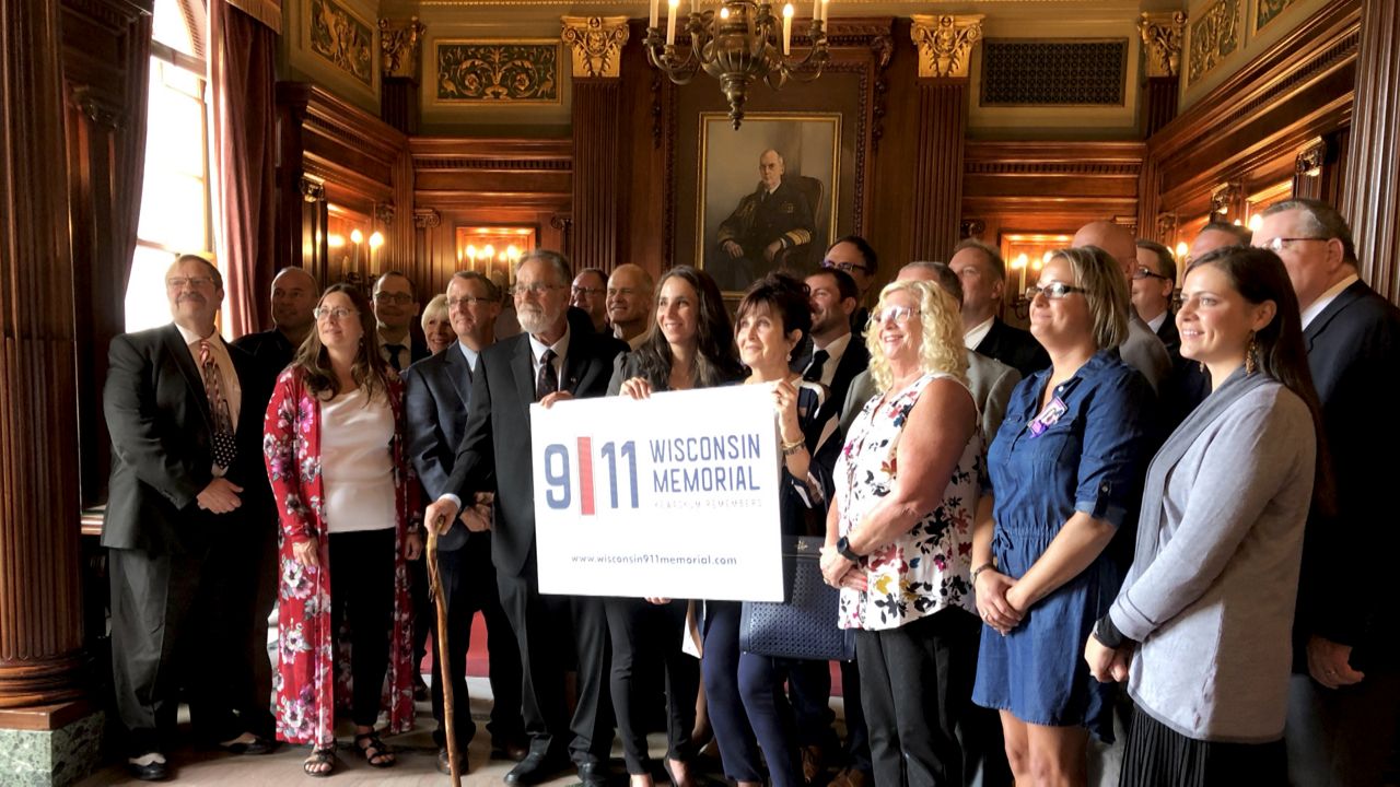 Lawmakers gather with family and friends of 9/11 victim to announce new legislation.