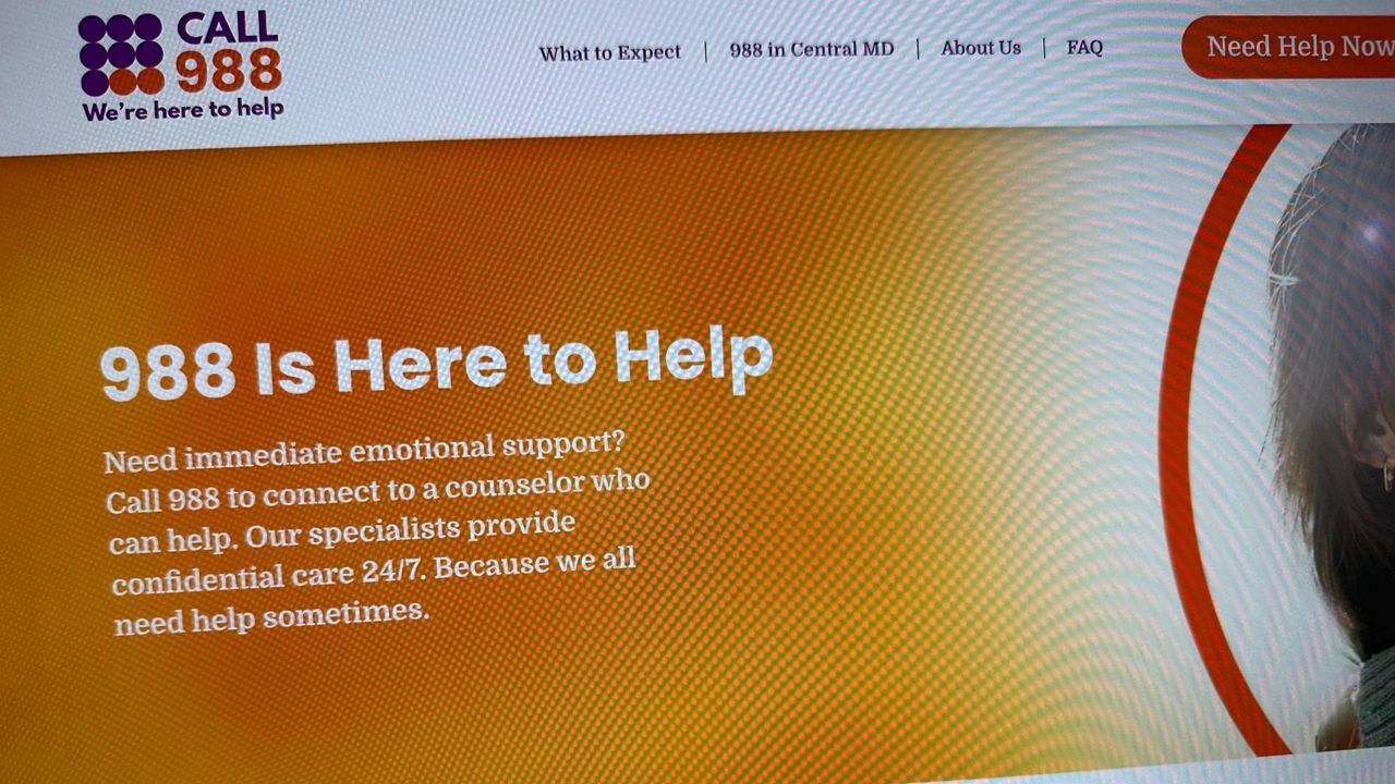 Part of the 988helpline.org website is photographed Friday, Feb. 3, 2023. (AP Photo/Jon Elswick)