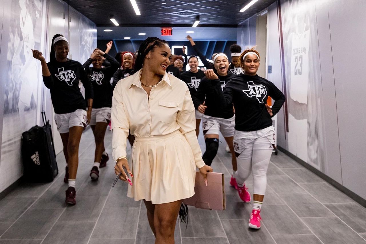 Sydney Carter coaches at A&M