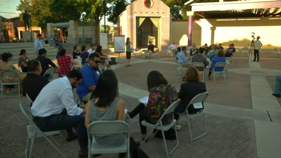 The second of three community meetings at the Plaza Guadalupe met on Tuesday evening. 
