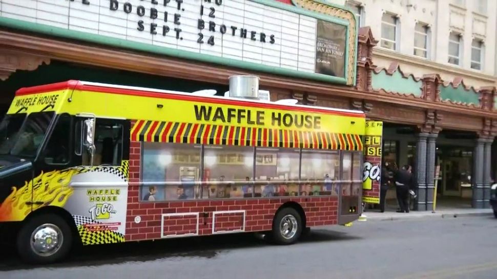 Waffle House Food Truck Stops In Downtown San Antonio