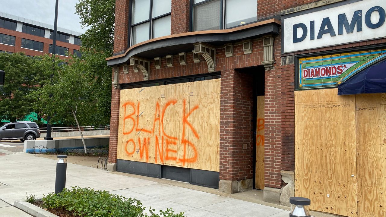 Protesters in Akron damaged downtown business property following the release of body-cam footage of Jayland Walker shooting. 