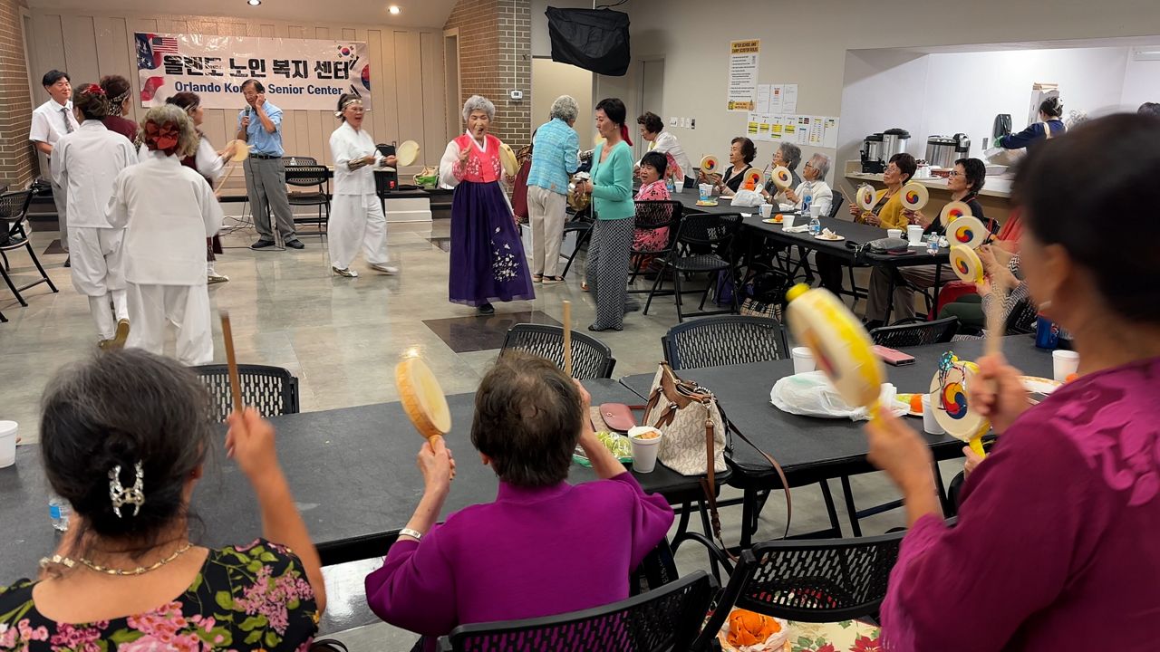 Members of Orlando Korean Senior Center gather during a Tuesday meetup. 
