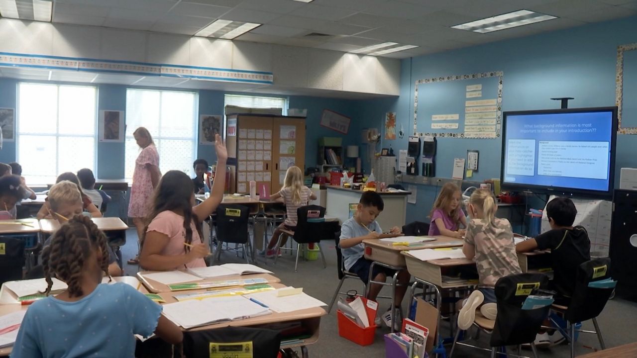 A classroom at Rand Road Elementary School