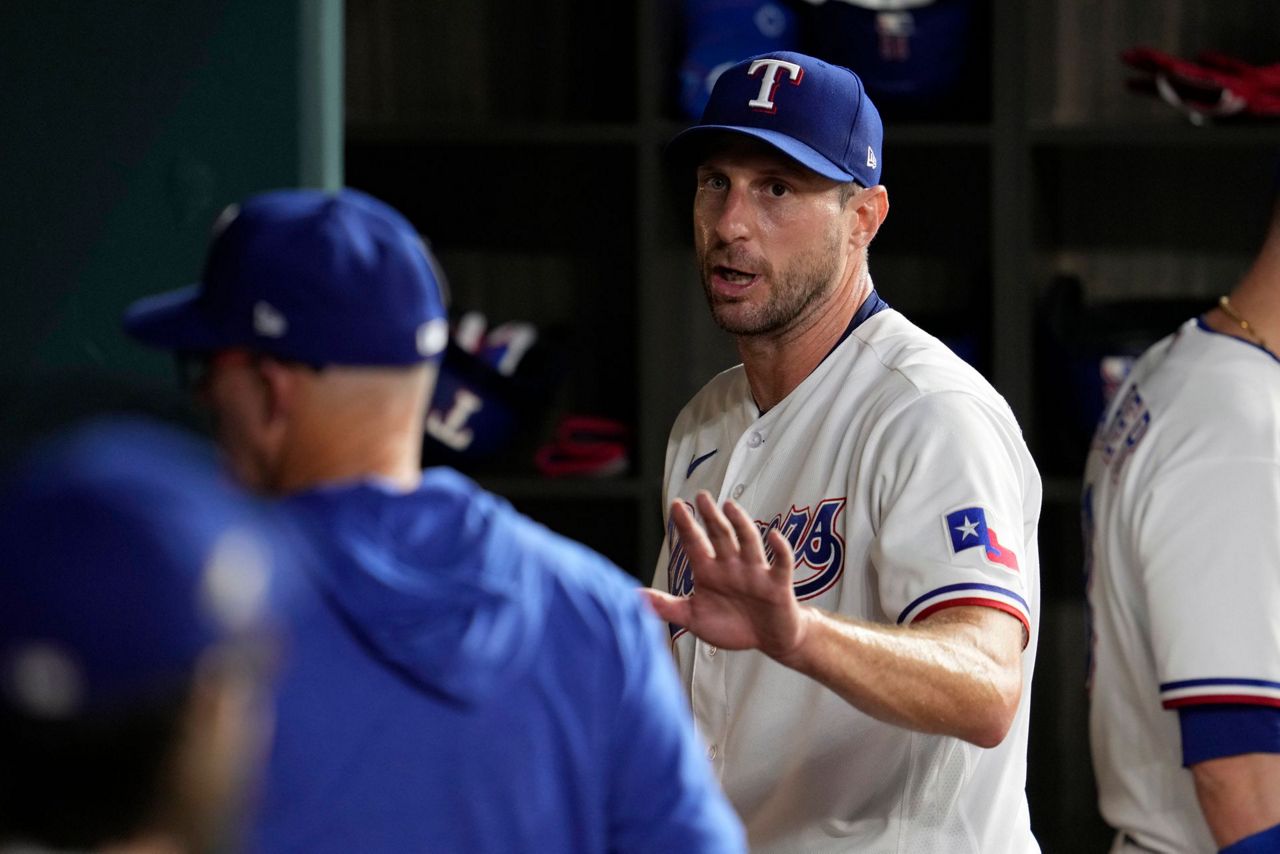 Scherzer roughed up by Astros in return from injury, leaving with Rangers  down 5 in loss