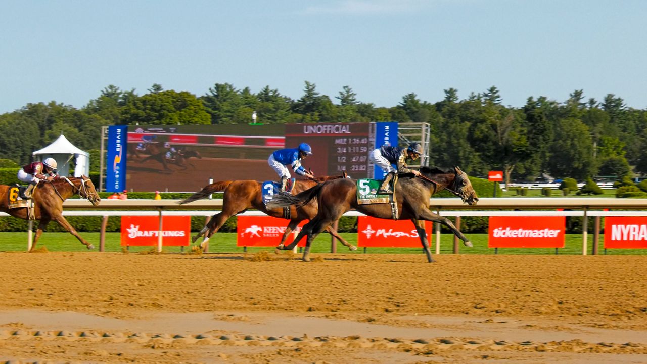 Sierra Leone gets his first Saratoga win in the Whitney Stakes