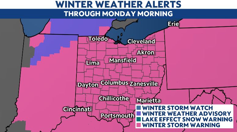 Heavy snow continues across Ohio