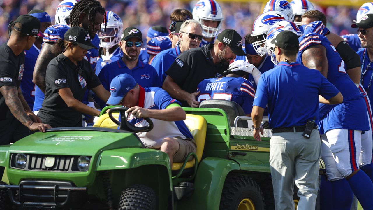 Buffalo Bills CB Tre'Davious White carted off field after non