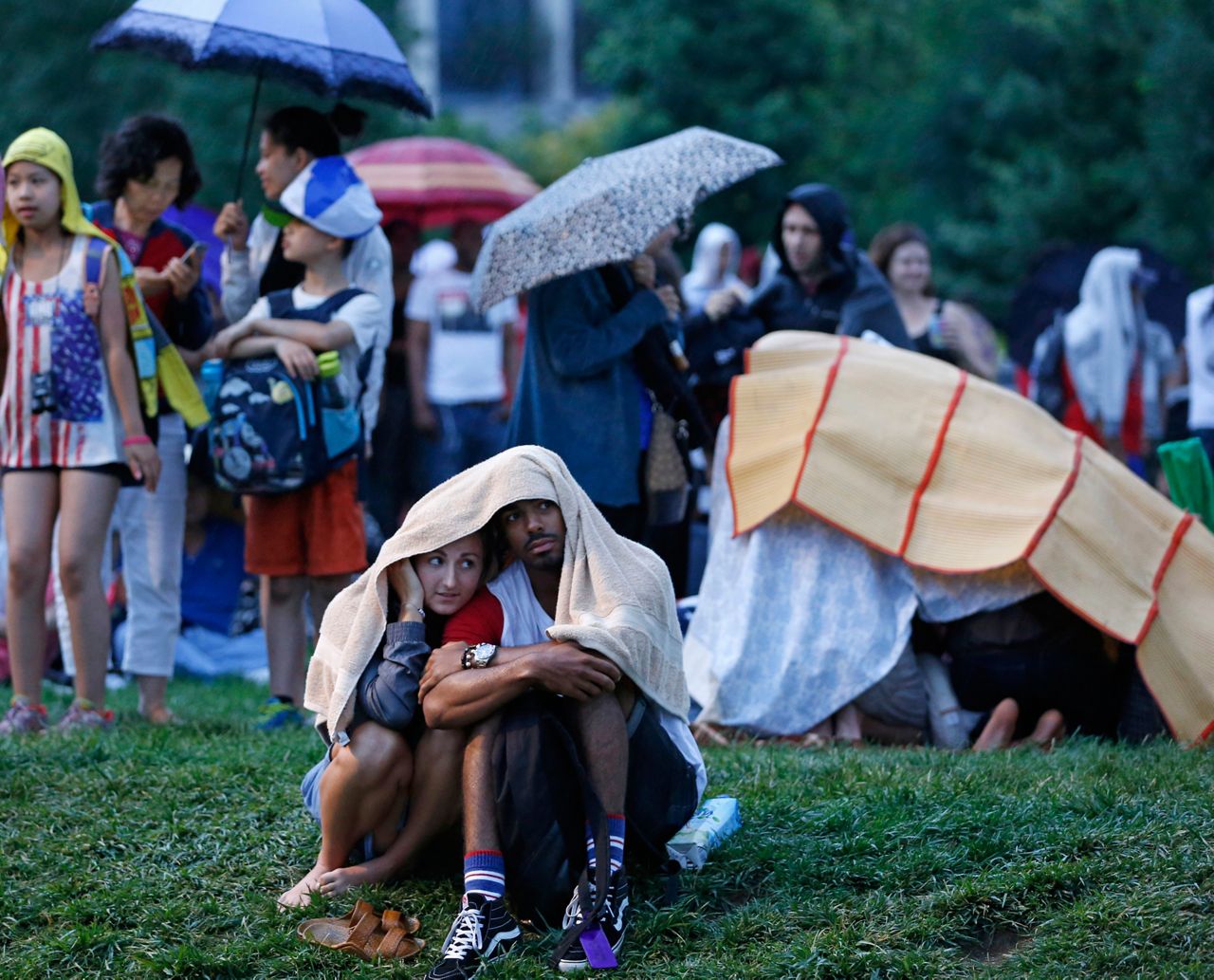 Rain before fireworks