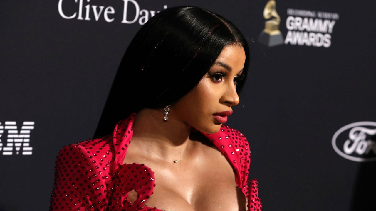 Cardi B arrives at the Pre-Grammy Gala And Salute To Industry Icons at the Beverly Hilton Hotel on Saturday, Jan. 25, 2020, in Beverly Hills, Calif. (Photo by Mark Von Holden/Invision/AP)