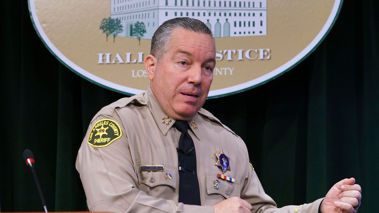 Ex-Los Angeles County Sheriff Alex Villanueva. (AP Photo/Damian Dovarganes)