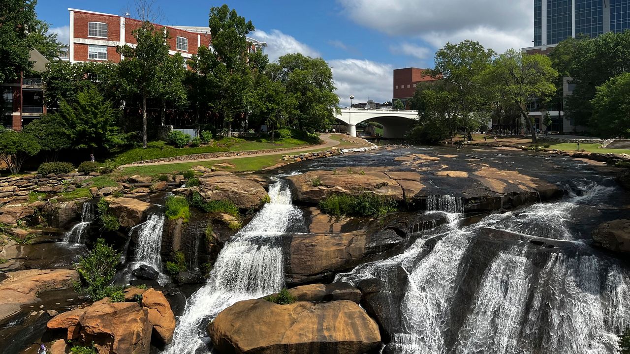 The Reedy River as seen from downtown Greenville